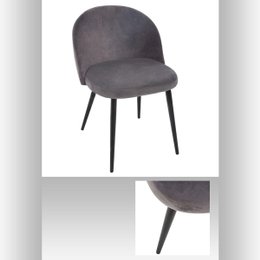CHAISE VELOURS NAEL GRIS