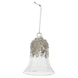 CLOCHE EN VERRE AVEC PAILLETTES 10CM