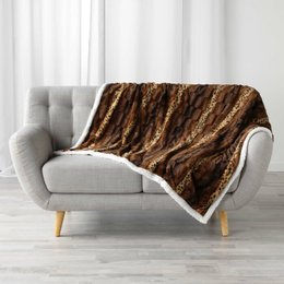 PLAID 125 X 150 CM IMITATION FOURRURE SHERPA GRIZZLY CHOCO