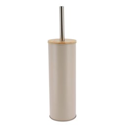 BROSSE WC METAL COUVERCLE BAMBOU TAUPE