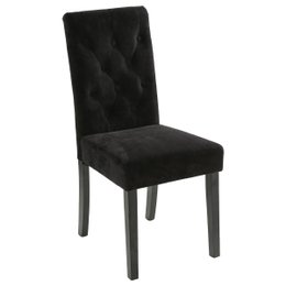 CHAISE VELOURS NOIR CLEVA