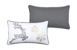 LUMINEUX COUSSIN CERF BLANC 30X50CM