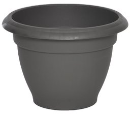 POT FLEUR RESINE CAMPANE D 29CM GRIS PAILLETE