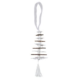 SUSPENSION FLOCONS DE NEIGE EN BOIS 6X31CM