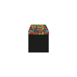COFFRE POUF PLIABLE WAX BLEU 38X38 CM