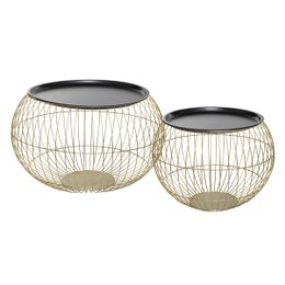 TABLE CAFE METAL ALYA DORE D.66.5X40CM
