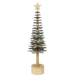 SAPIN DE NOEL ROTATIF VERT BOIS 10X37CM