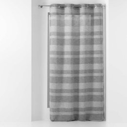 PANNEAU A OEILLETS 140X240CM TISSE BAYADERE PALERMA GRIS