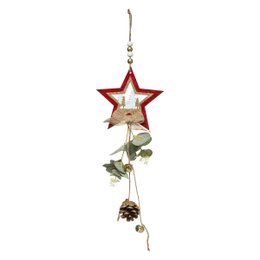 SUSPENSION LONG BOIS FEUILLE POMME DE PIN