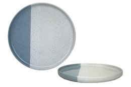ASSIETTE PLATE GEO 27CM BLEU GRES