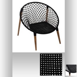 FAUTEUIL MACRAME RAINA NOIR