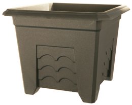 POT FLEUR RESINE TERRISSIMA 29 X 29 HAUT 24 GRIS
