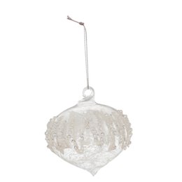 BOULE EN VERRE FORME OIGNON AVEC STRASS 8CM
