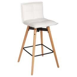 TABOURET BAR PU BLANC ATIEL