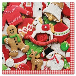 SET 20 SERVIETTES 3 PLIS 33X33CM GATEAUX VICHY