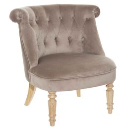 FAUTEUIL VELOURS SIXTINE TAUPE
