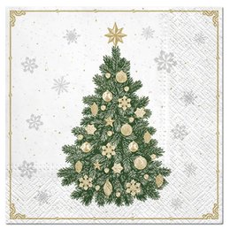SET 20 SERVIETTES 3 PLIS 33X33CM SAPIN GIVRE