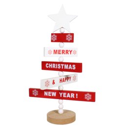 SAPIN DE NOEL PANCARTE ROUGE EN BOIS 33X19CM