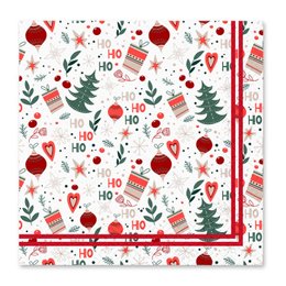 SET 20 SERVIETTES 3 PLIS 33X33CM GREETING SEASON