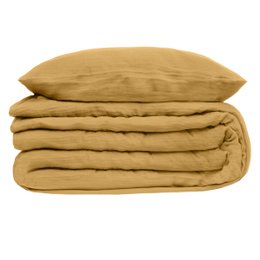 PARURE DOUBLE GAZE COTON OCRE 260X240CM