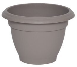 POT FLEUR RESINE CAMPANE D 29CM TAUPE