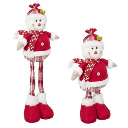 BONHOMME DE NEIGE JAMBES EXTENSIBLES 15X9X65CM