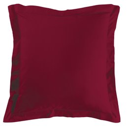 TAIE D OREILLER VOLANT PLAT 63X63CM UNI LINA BOURGOGNE