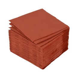 SET 40 SERVIETTES COCKTAIL PAPIER 2 PLIS 25X25CM TERRACOTTA