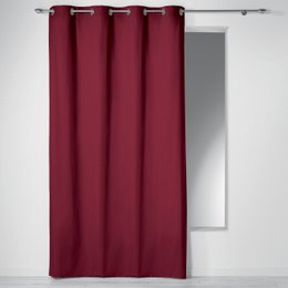 RIDEAU A OEILLETS 140X240CM COTON UNI PANAMA BORDEAUX