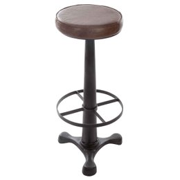 TABOURET BAR CUIR RETRO CHIC H.80CM