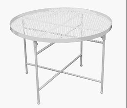 TABLE METAL PERFOREE DIA50CM H35CM BLANC