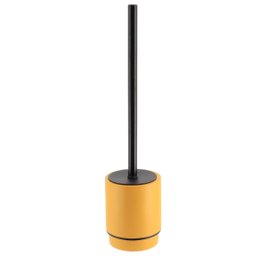BROSSE WC POLYRESINE RONDE OCRE NOIR