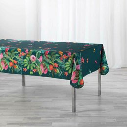 NAPPE RECTANGLE 150X240 CM POLYESTER IMP TROPICAL BLEU