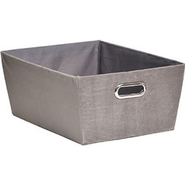 PANIERE DRESSING VELOURS D.18X45X32.5CM TAUPE