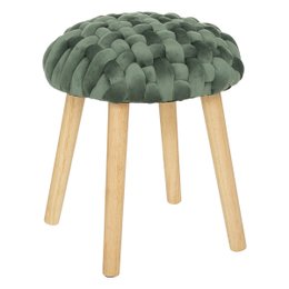 TABOURET APPOINT TRICOT VELOURS AKEMI JADE