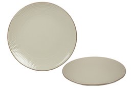 ASSIETTE PLATE 27CM DOTS BEIGE GRES