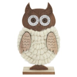 HIBOU A POSER CORPS EN LAINE H22CM
