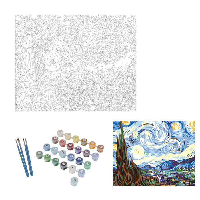 PEINTURE PAR NUMEROS NUIT ETOILEE VAN GOGH