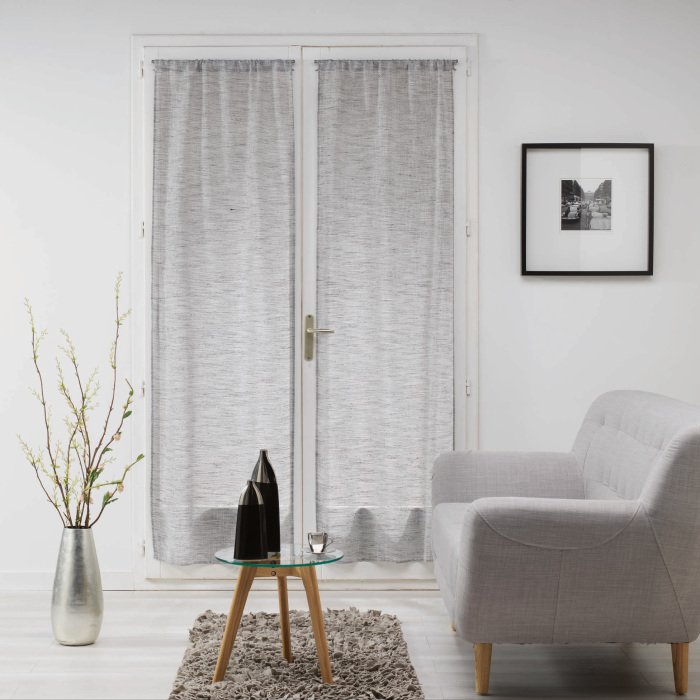 PAIRE DROITE PASSE TRINGLE 2X70X200CM MILZA ANTHRACITE