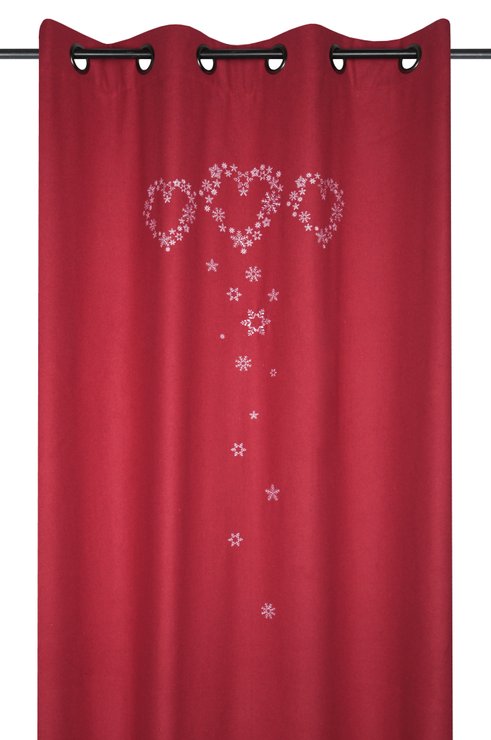 ARLY RIDEAU 135X260CM OEIL ROUGE LAINE