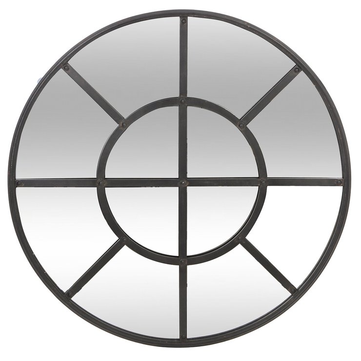 MIROIR ROND METAL D.91.5X3.5CM