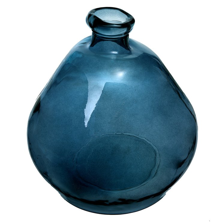 VASE ROND VERRE RECYCLE ORAGE D.45CM
