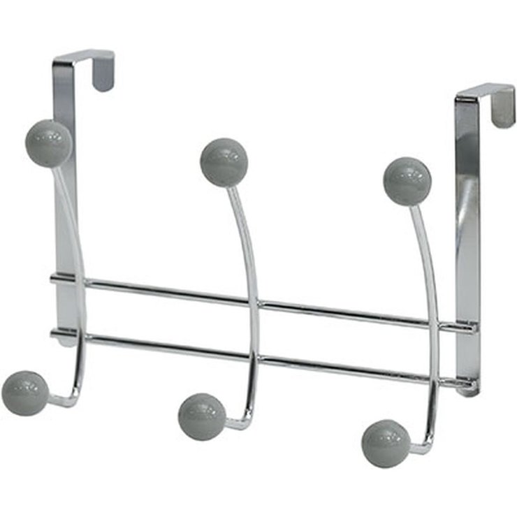 PATERE METAL 6 CROCHETS   CHROME GRIS