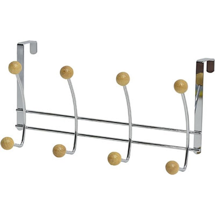 PATERE METAL 8 CROCHETS   CHROME BOIS