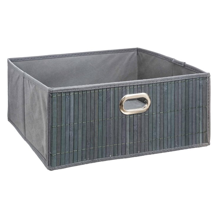 PANIER RANGEMENT BAMBOU GRIS D.31X15CM