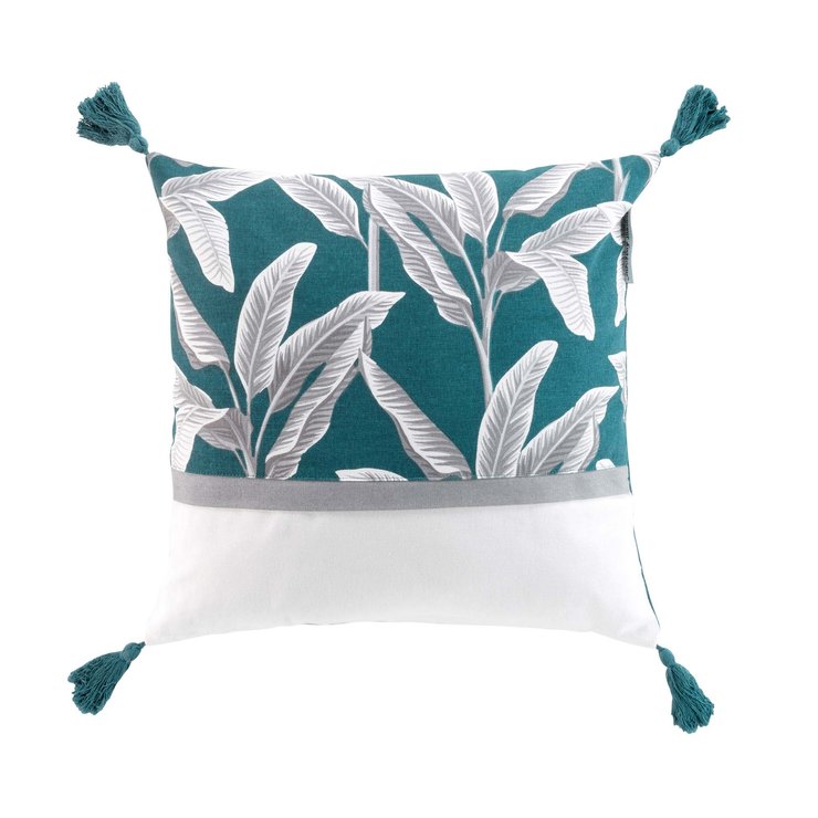 COUSSIN 40X40CM COTON UNI ISIBELLE BLEU