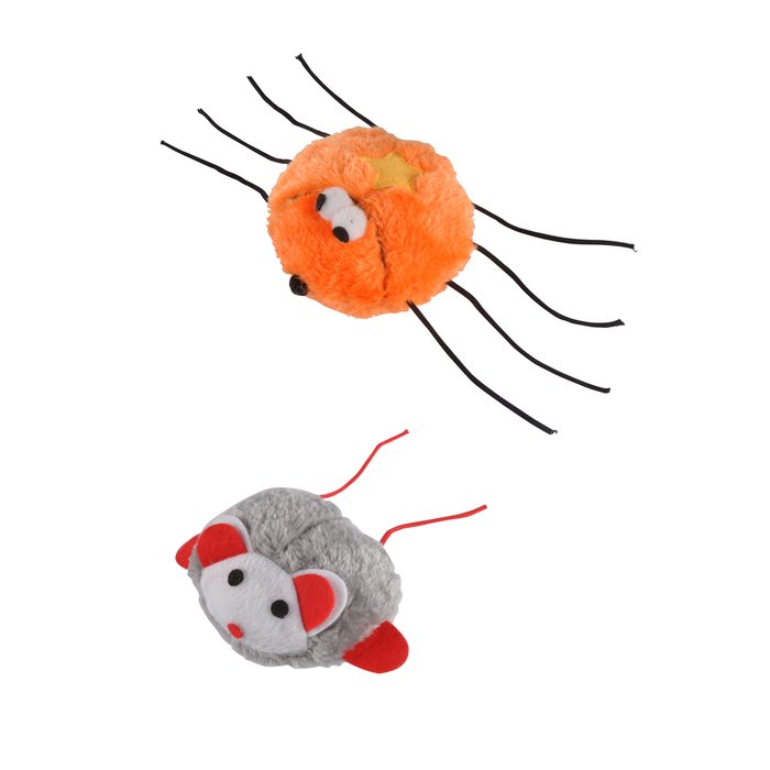 JOUET PELUCHE MECANIQUE 9CM ARAIGNE OU SOURIS