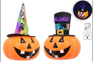 GRANDE CITROUILLE LUMINEUSE CHAPEAU LEDS RGB 19X22.5X19CM