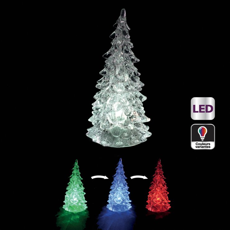 SUJET LUMINEUX SAPIN ACRYLIQUE 1 LED