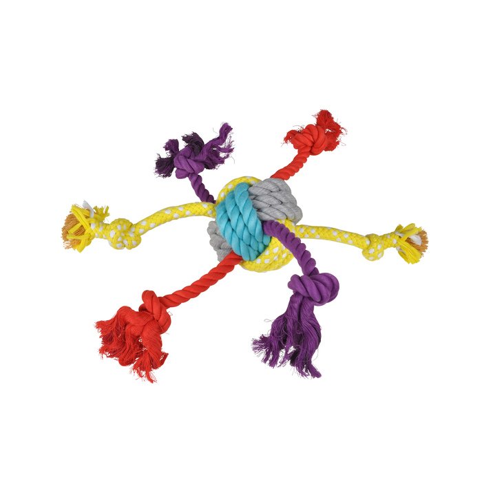 JOUET CORDE 6 NOEUDS D.42X11CM LES COSTAUDS MULTICOLORE